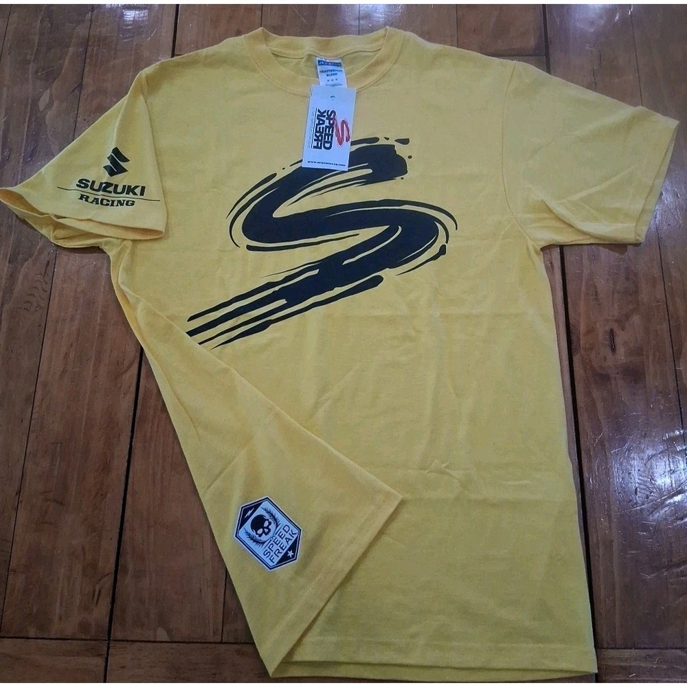 Vintage Suzuki Speed Freak T shirt Mens Medium Yellow NWT